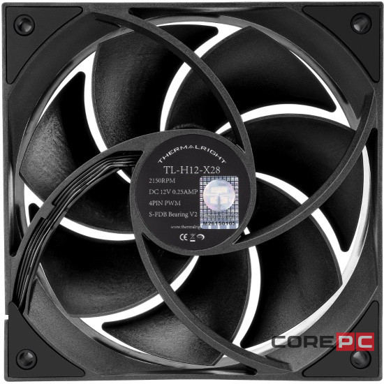 Вентилятор для корпуса Thermalright TL-H12-X28 Black (TRTLH12X28)