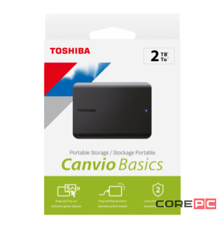 Внешний HDD Toshiba Canvio Basics 2TB (HDTB520EK3AA) черный