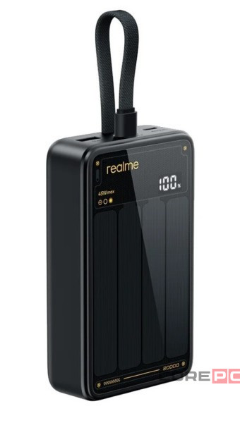 Powerbank Realme 20000mAh 1USB/2C 45W RMC2501 с дисплеем черный
