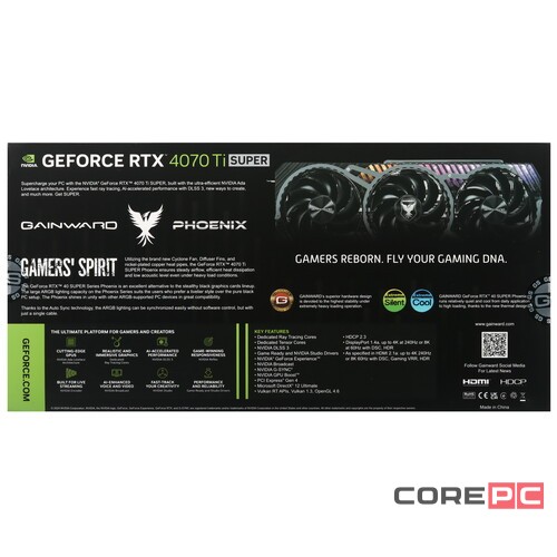 Видеокарта GAINWARD (NED47TSH19T2-1043X) GeForce RTX 4070 Ti SUPER 16GB PHOENIX GS