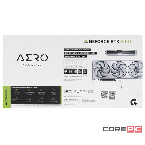 Видеокарта Gigabyte (GV-N5070AERO OC-12GD) GeForce RTX 5070 12GB AERO OC