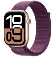 Apple Watch Series 10 46mm Rose Gold Aluminum Case with Plum Sport Loop