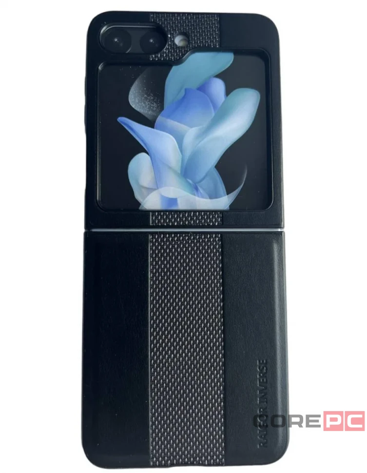 Чехол-накладка Raigor Inverse Aix Series для Samsung Galaxy Z Flip 5 искусственная кожа (черный)