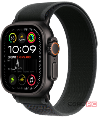 Apple Watch Ultra 2 (2024) 49mm Black Titanium Case with Black Trail Loop (S/M)