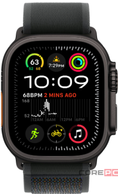 Apple Watch Ultra 2 (2024) 49mm Black Titanium Case with Black Trail Loop (S/M)