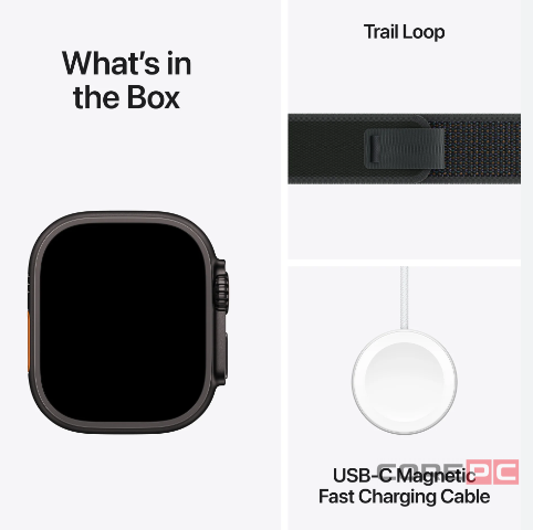 Apple Watch Ultra 2 (2024) 49mm Black Titanium Case with Black Trail Loop (S/M)