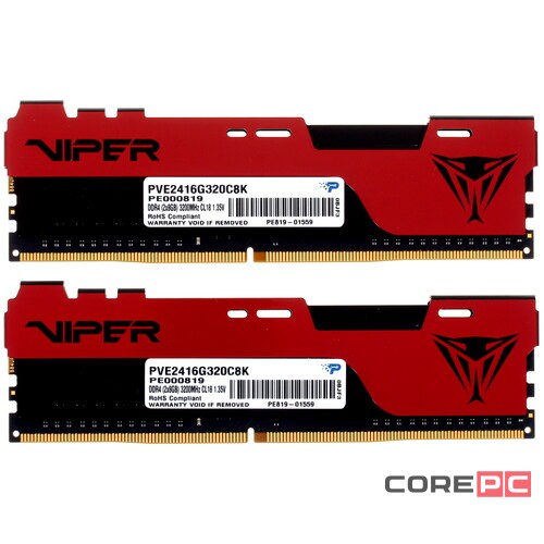 Оперативная память 16 Gb 3200 MHz PATRIOT VIPER ELITE II (PVE2416G320C8K)