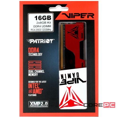 Оперативная память 16 Gb 3200 MHz PATRIOT VIPER ELITE II (PVE2416G320C8K)