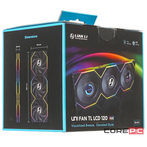 Комплект вентиляторов для корпуса Lian Li UNI FAN TL LCD 120 ARGB Black (G99.12TLLCD3B.R0)