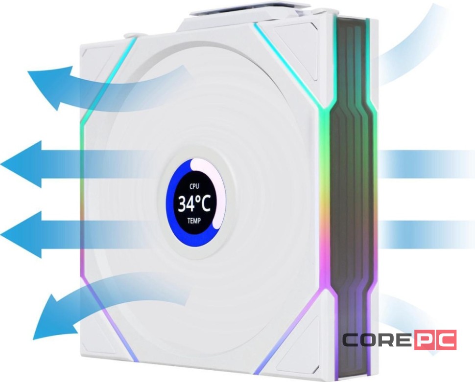 Вентилятор для корпуса Lian Li UNI FAN TL WIRELESS LCD 120 Reverse Blade 12RTLLCD1W1W ARGB White (G99.12RTLLCD1W1W.R0)