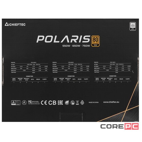 Блок питания Chieftec 750W POLARIS PPS-750FC