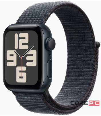 Apple Watch SE (2024) 40mm Midnight Aluminium Case with Ink Sport Loop (One Size)