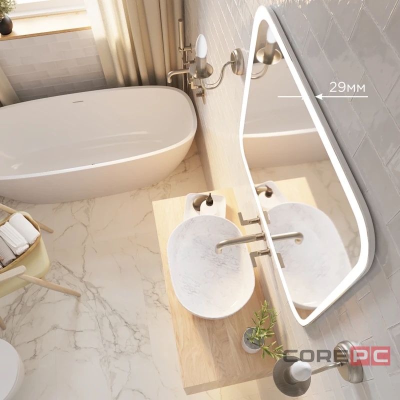 Зеркало MIXLINE Стив 800х680 (ШВ) сенсорный выключатель, светодиодная подсветка