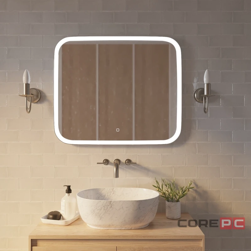 Зеркало MIXLINE Стив 800х680 (ШВ) сенсорный выключатель, светодиодная подсветка