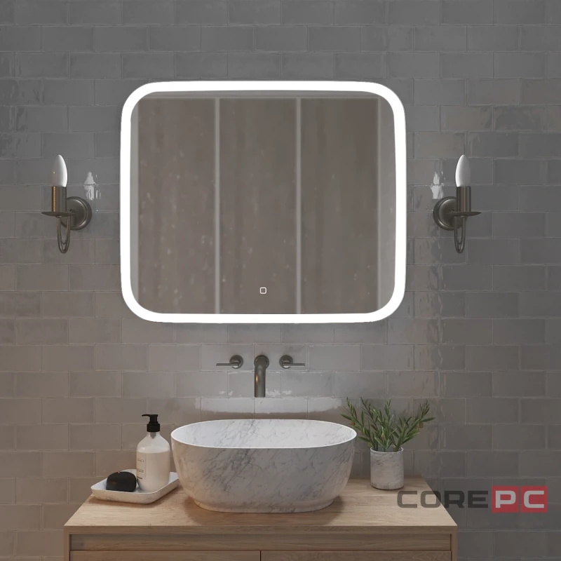 Зеркало MIXLINE Стив 800х680 (ШВ) сенсорный выключатель, светодиодная подсветка