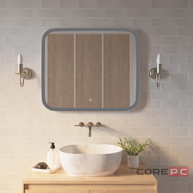 Зеркало MIXLINE Стив 800х680 (ШВ) сенсорный выключатель, светодиодная подсветка