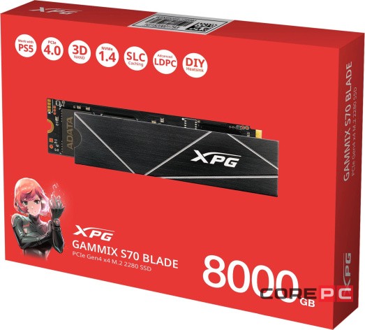 Твердотельный накопитель ADATA XPG 8000 Gb (AGAMMIXS70B-8000G-CS)