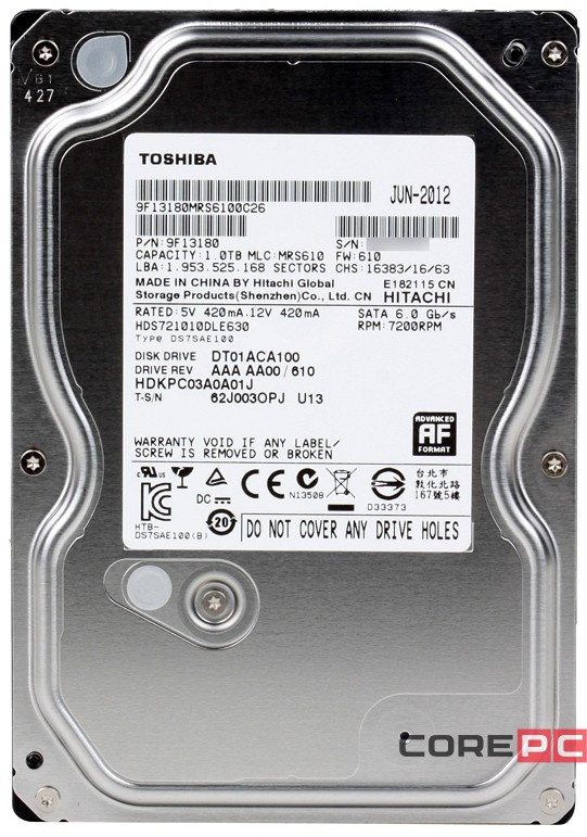 Жесткий диск Toshiba 1000 Gb (DT01ACA100)