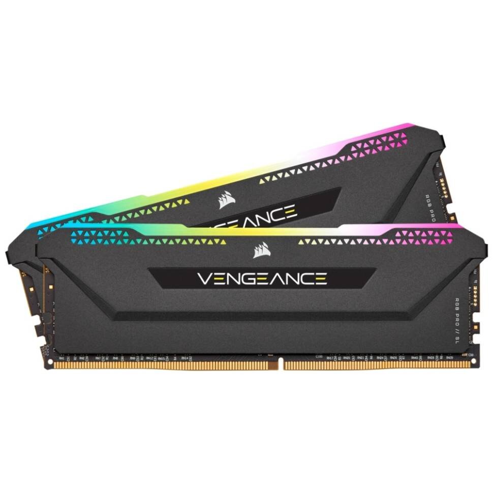 Оперативная память 16 Gb 3200 MHz Corsair VENGEANCE RGB RS Black (CMG16GX4M2E3200C16)