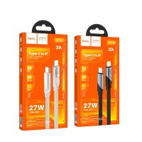 Кабель Hoco U119 (Type-C) на (Lightning) 120см тканевая оплётка (серый)