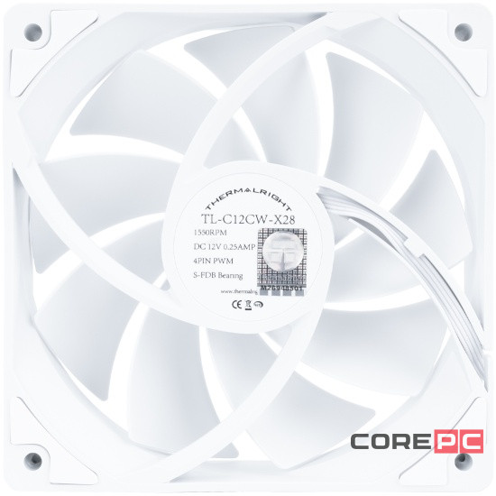 Вентилятор для корпуса Thermalright TL-C12CW-X28 White (TRTLC12CWX28)