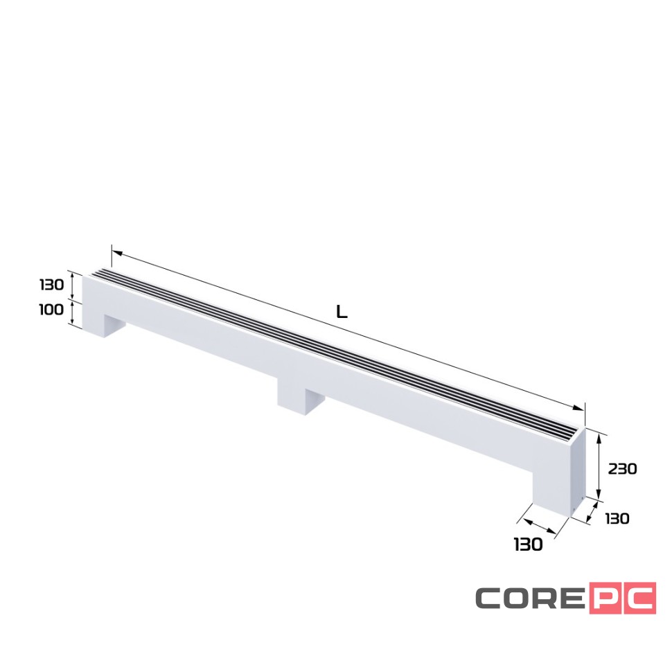 Конвектор напольный Royal Thermo STEP-130/130/2900-2-N-WT-LG-NA