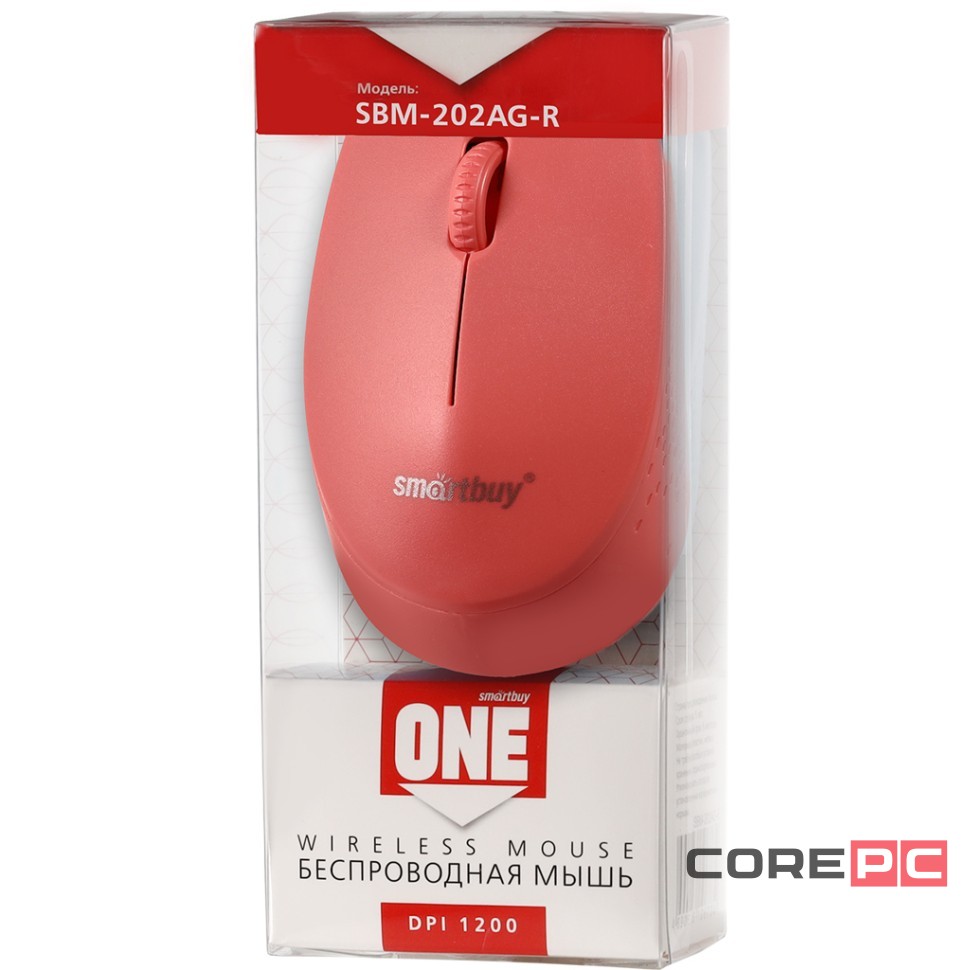 Мышь беспроводная Smartbuy ONE 202AG-R красная (SBM-202AG-R) / 100