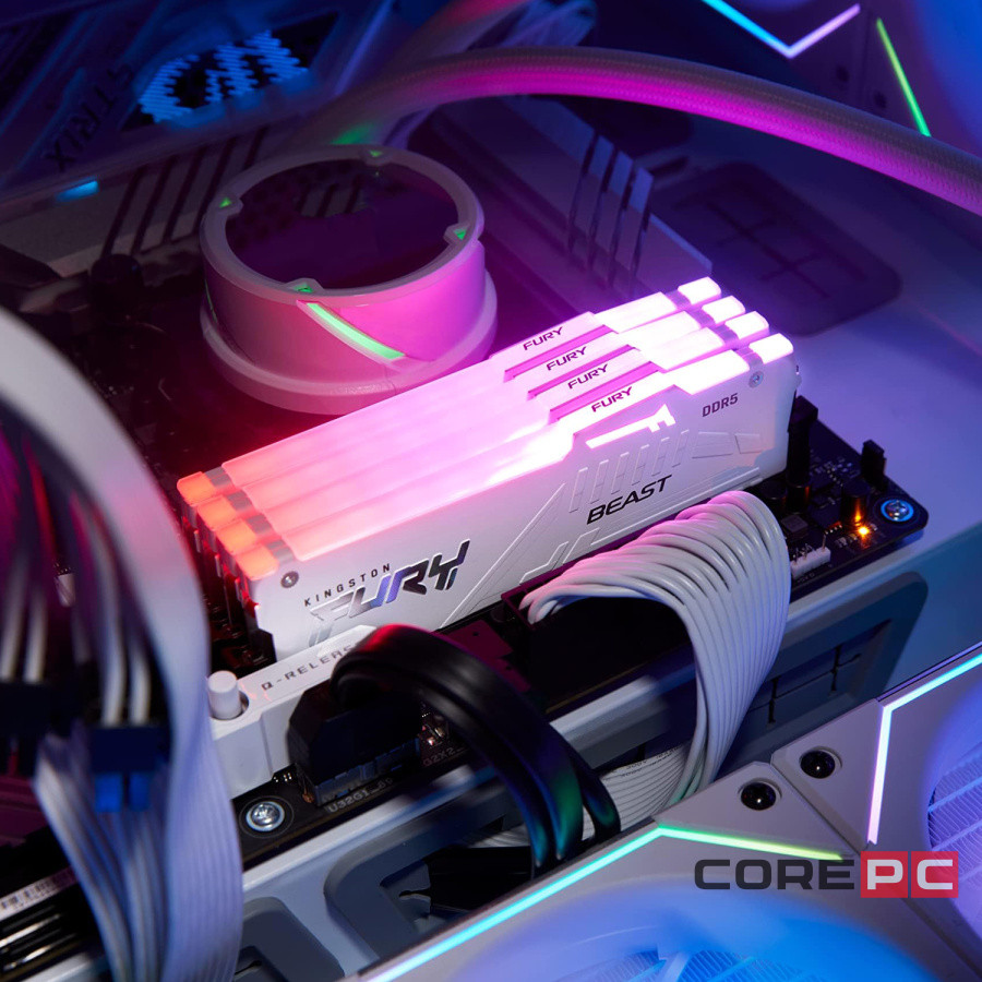 Оперативная память 32 Gb 6800 MHz Kingston FURY Beast RGB White (KF568C34BWEAK2-32)