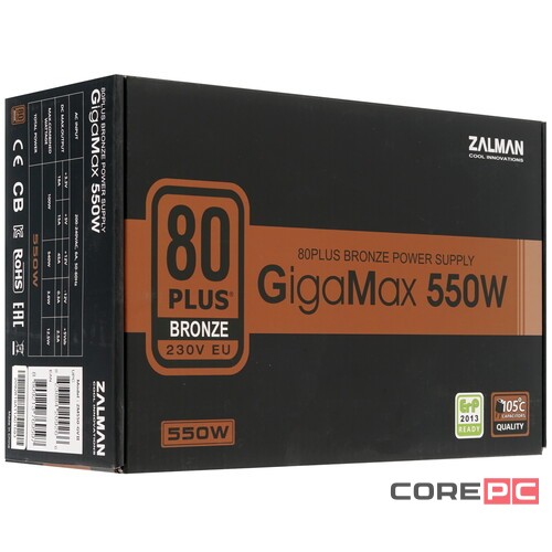 Блок питания Zalman 550W GIGAMAX ZM550-GVII
