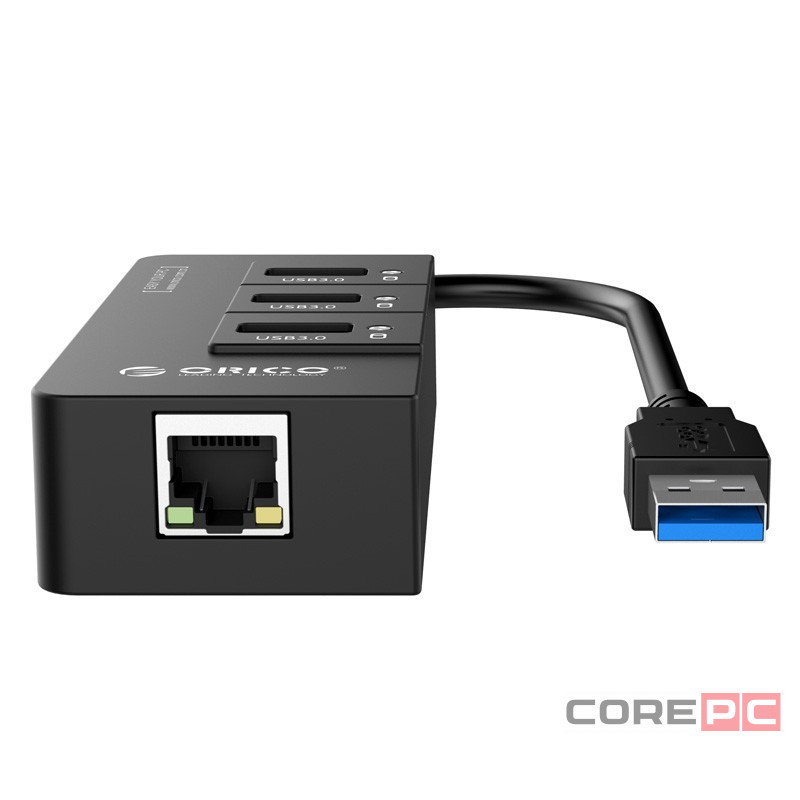 USB-хаб Orico HR01 3xUSB3.0/RJ45 черный