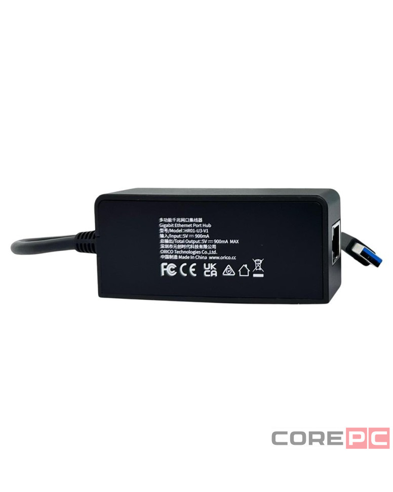 USB-хаб Orico HR01 3xUSB3.0/RJ45 черный