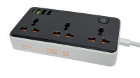 Сетевой фильтр Hoco AC8A 3 розетки/3USB/1USB-C 5м черный