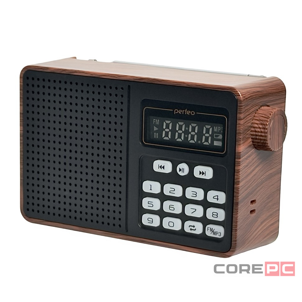 Портативный радиоприемник Perfeo Alpinist 3Вт/FM/AUX/USB/MicroSD/1000mAh (PF_D0574) коричневый