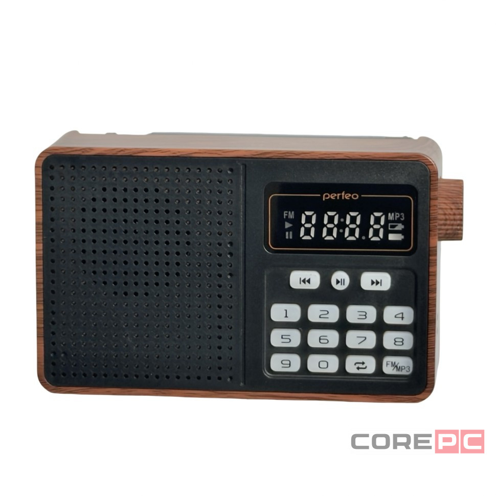 Портативный радиоприемник Perfeo Alpinist 3Вт/FM/AUX/USB/MicroSD/1000mAh (PF_D0574) коричневый