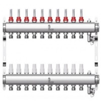 Коллектор Wester нерж. 1quot;-3/4 в сборе с расходомерами на 10 выходов, W902.10