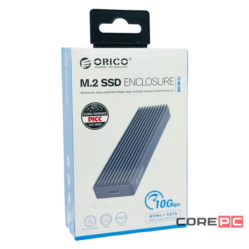 Внешний корпус для SSD M2 Orico M2PJM-C3 USB-C серый