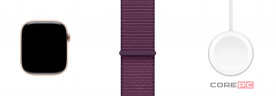Apple Watch Series 10 42mm Rose Gold Aluminum Case with Plum Sport Loop