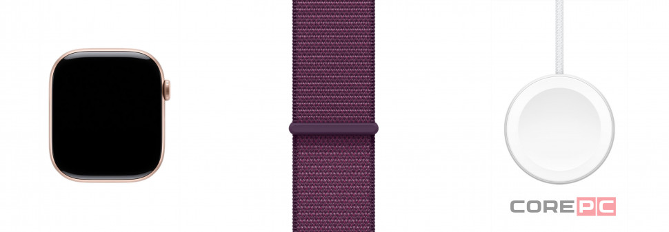 Apple Watch Series 10 42mm Rose Gold Aluminum Case with Plum Sport Loop