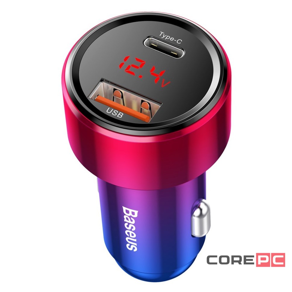 Автомобильное заряд. устр. Baseus 1USB/1C 45W CCMLC20C-09 перламутровое