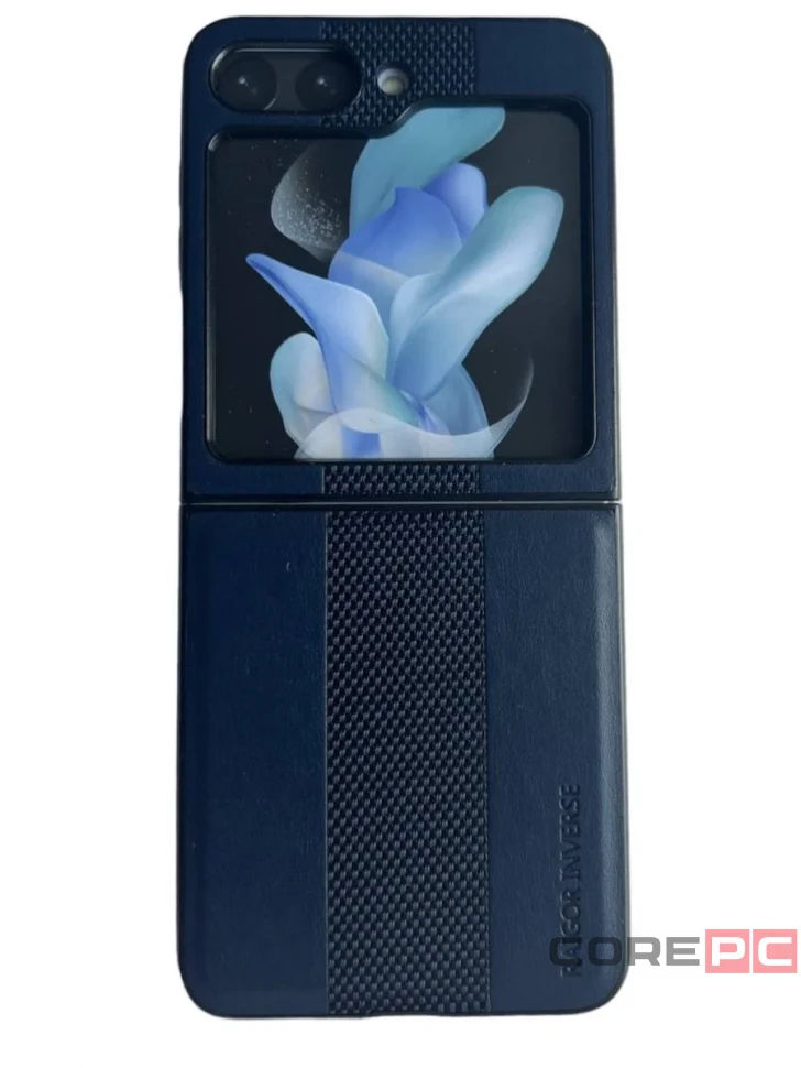 Чехол-накладка Raigor Inverse Aix Series для Samsung Galaxy Z Flip 5 искусственная кожа (синий)