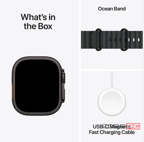 Apple Watch Ultra 2 (2024) 49mm Black Titanium Case with Black Ocean Band (One Size)