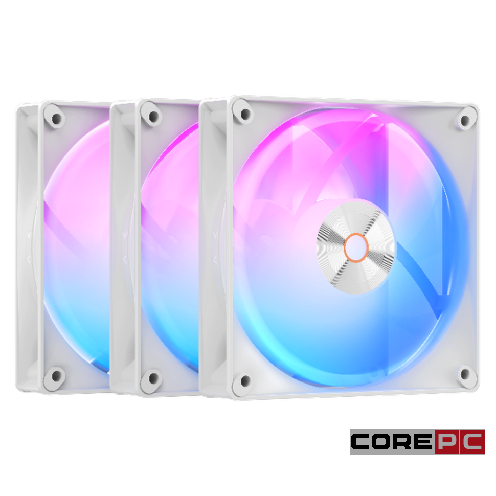 Комплект вентиляторов для корпуса Ocypus Delta F12 WH ARGB LED 3 in 1 White (Delta-F12-WH3AM00X-GL)