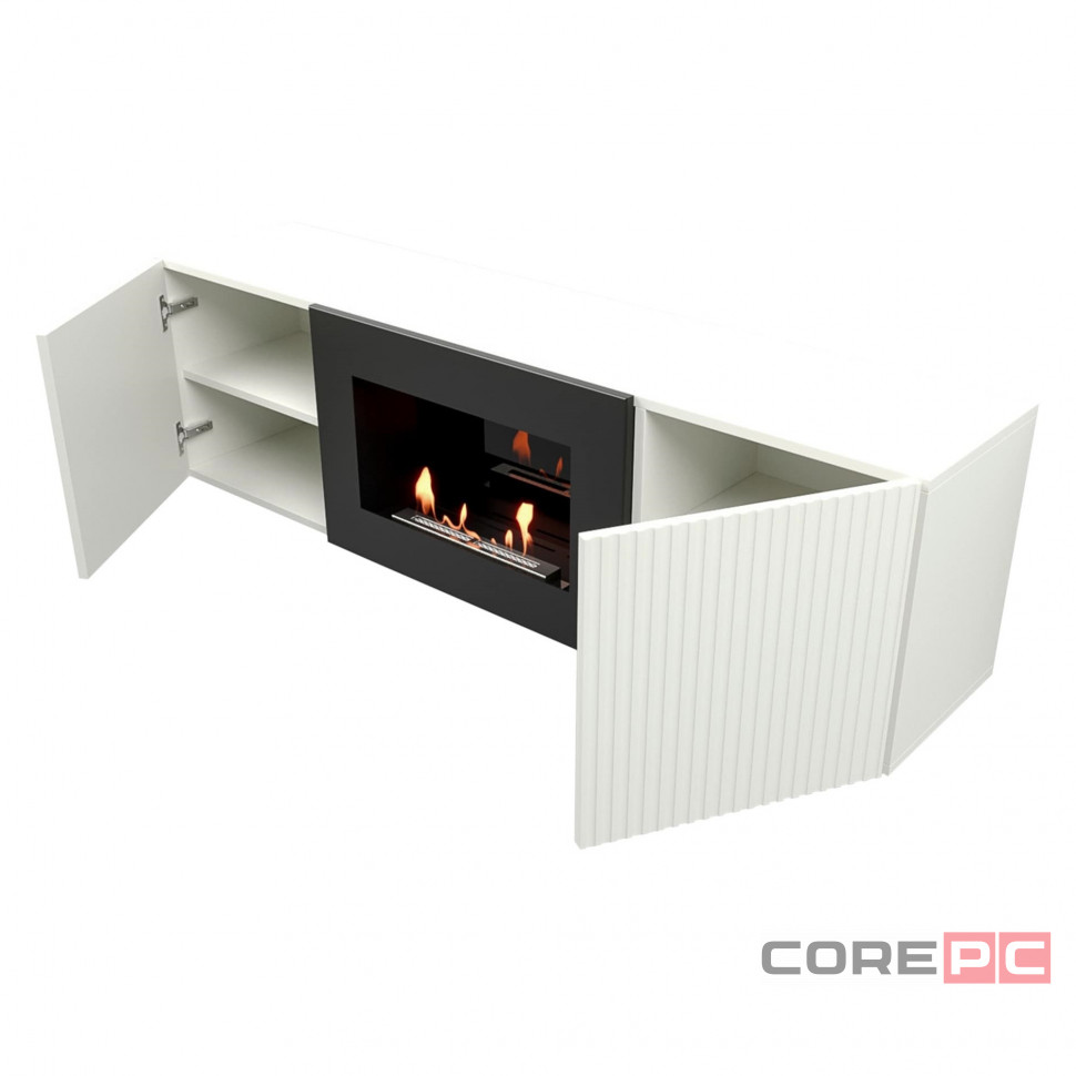 Тумба с биокамином Firelight BFP/P-1400L белая