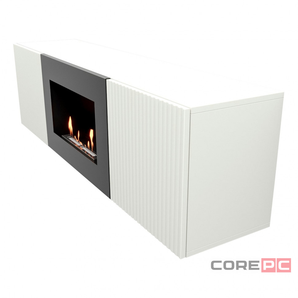 Тумба с биокамином Firelight BFP/P-1400L белая