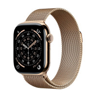 Apple Watch Series 11 46mm Gold Titanium Case with Gold Milanese Loop (S/M)