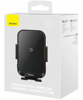Держатель в автомобиль в воздуховод c беспроводной зарядкой 15W Baseus Halo (SUDD000001) черный