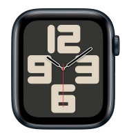 Apple Watch SE (2024) 44mm Midnight Aluminium Case with Midnight Sport Band (S/M)