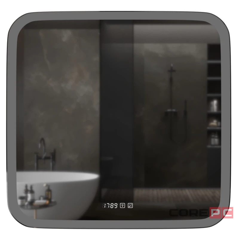 Зеркало MIXLINE Стив-3 700х680 (ШВ) сенсорный выключатель, часы + подогрев
