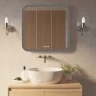 Зеркало MIXLINE Стив-3 700х680 (ШВ) сенсорный выключатель, часы + подогрев
