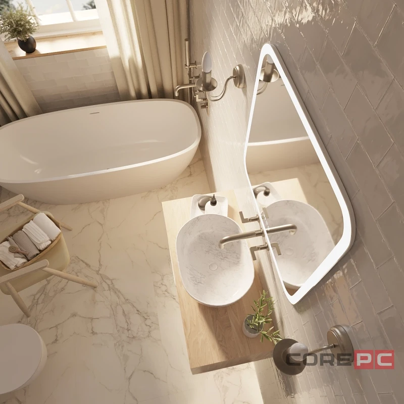 Зеркало MIXLINE Стив-3 700х680 (ШВ) сенсорный выключатель, часы + подогрев